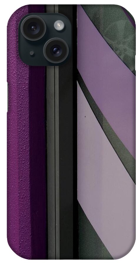 Purple And Grey Abstract iPhone Case featuring the photograph Shopfront Abstract by Denise Clark