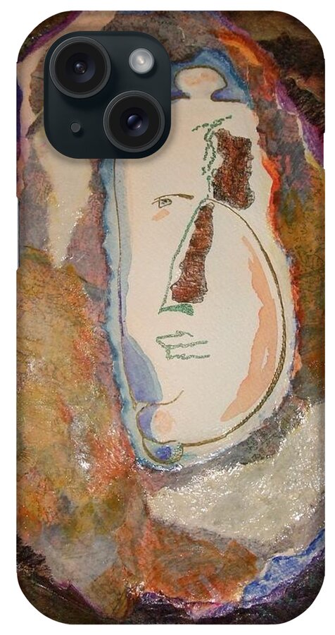 Contemporary Face iPhone Case featuring the painting Showerman by Kim Shuckhart Gunns