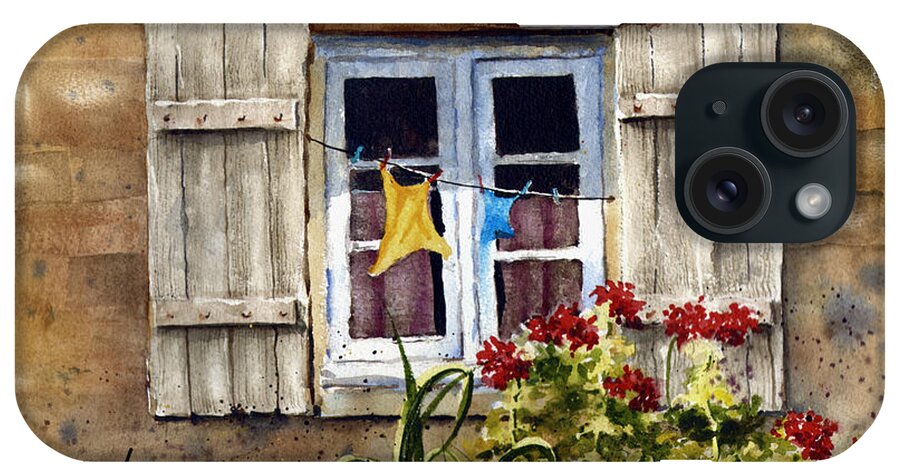 Window iPhone Case featuring the painting Shutters by Sam Sidders