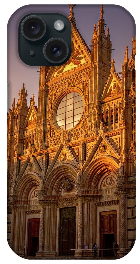 Siena iPhone Case featuring the photograph Siena Italy Cathedral Sunset by Joan Carroll