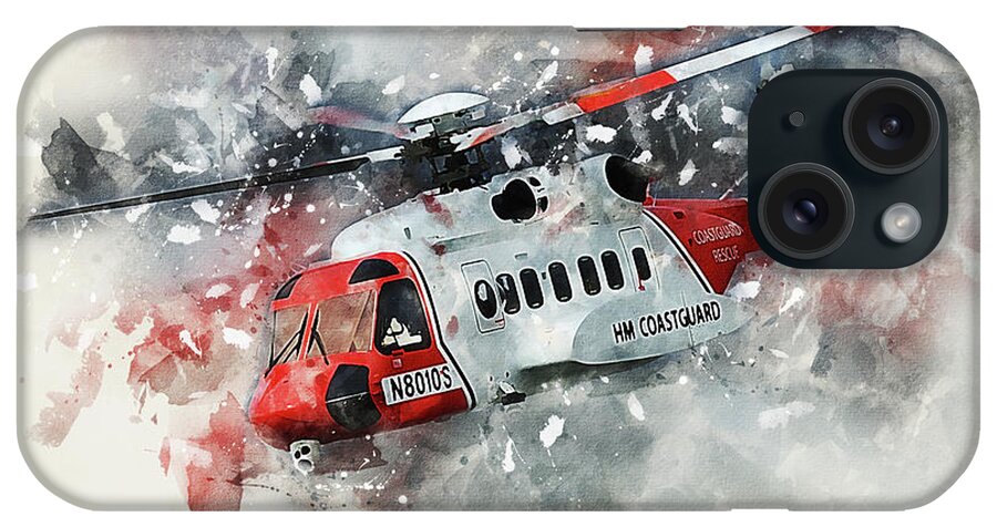 Sikorsky iPhone Case featuring the digital art Sikorasky S92 Coast Guard Painting by Airpower Art