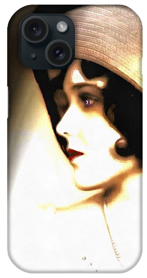 Beautiful Woman iPhone Case featuring the digital art Silent Film Star by Caterina Christakos