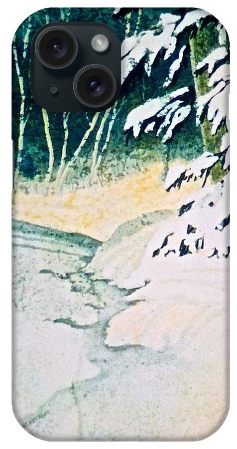 Watercolor iPhone Case featuring the painting Silent Stream by Carolyn Rosenberger