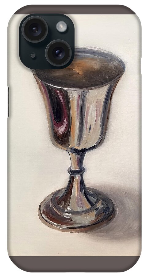 Oil iPhone Case featuring the painting Silver Goblet by Linda Merchant