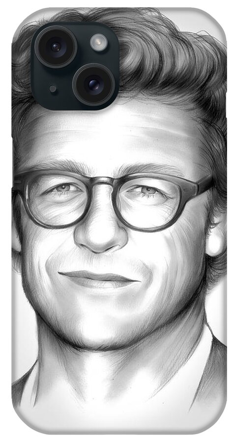 Simon Baker iPhone Case featuring the drawing Simon Baker by Greg Joens