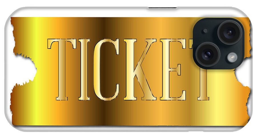 Gold iPhone Case featuring the digital art Simple Golden Ticket by Bigalbaloo Stock