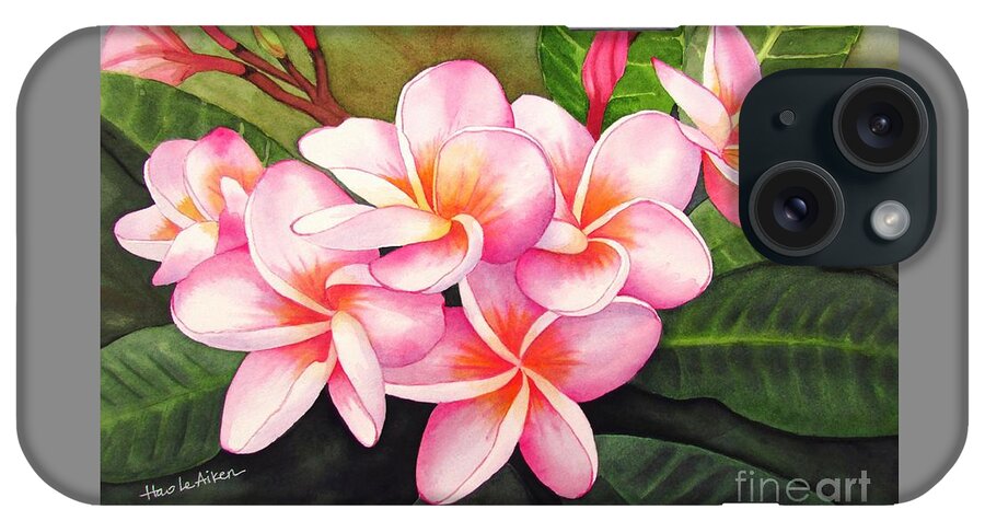 Hao Aiken iPhone Case featuring the painting Simply Divine - Plumeria Watercolor by Hao Aiken