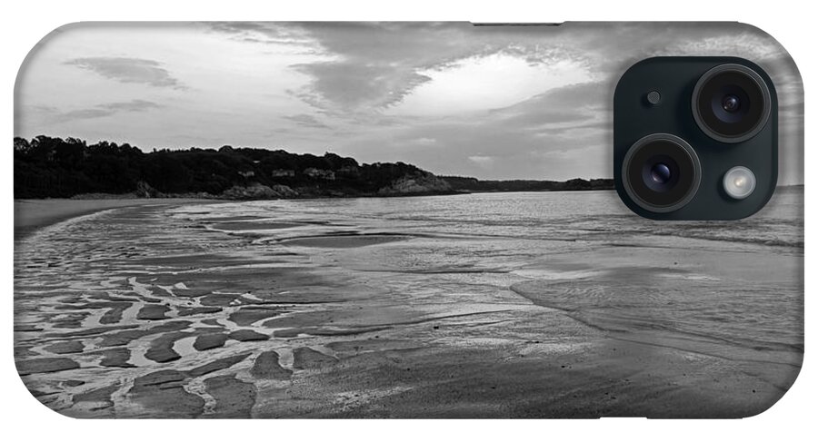 Manchester iPhone Case featuring the photograph Singing Beach Sandy Beach Manchester by the Sea MA Sunrise Black and White by Toby McGuire