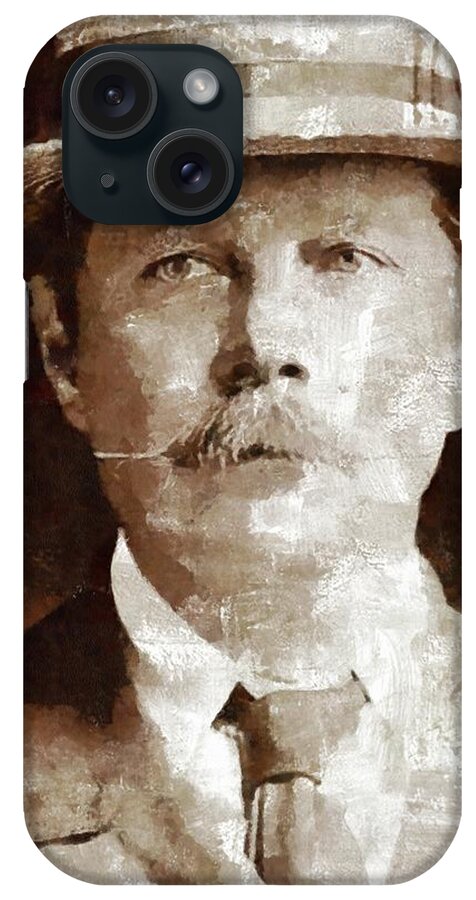 Writer iPhone Case featuring the painting Sir Arthur Conan Doyle by Mary Bassett by Esoterica Art Agency