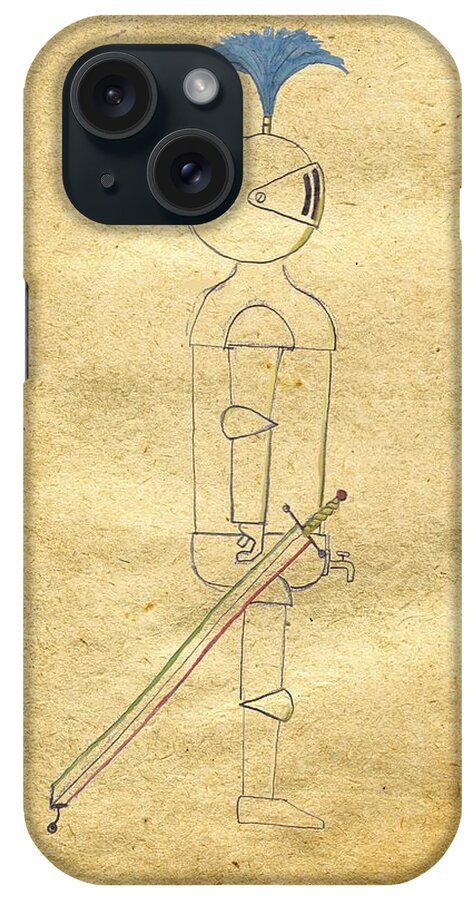 Knight iPhone Case featuring the drawing Sir Loin - The Game Knight by Lin Grosvenor