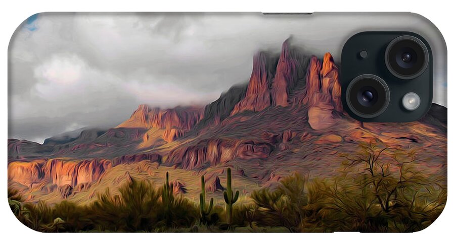 Arizona iPhone Case featuring the digital art Sisters Three by Hans Brakob