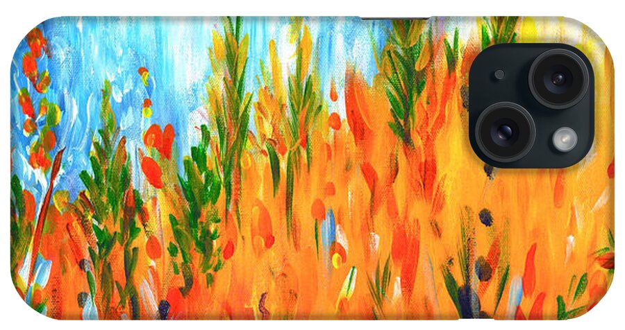  Fire iPhone Case featuring the painting Sizzlescape by Holly Carmichael