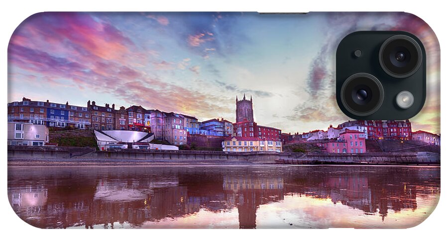 Cromer iPhone Case featuring the photograph Skies ablaze in Cromer town by Simon Bratt