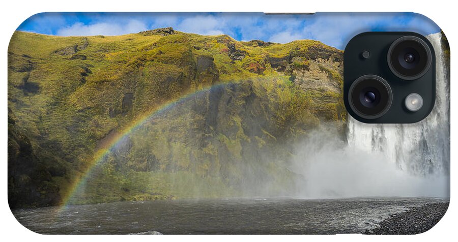 Landscape iPhone Case featuring the photograph Skogafoss Rainbow by James Billings