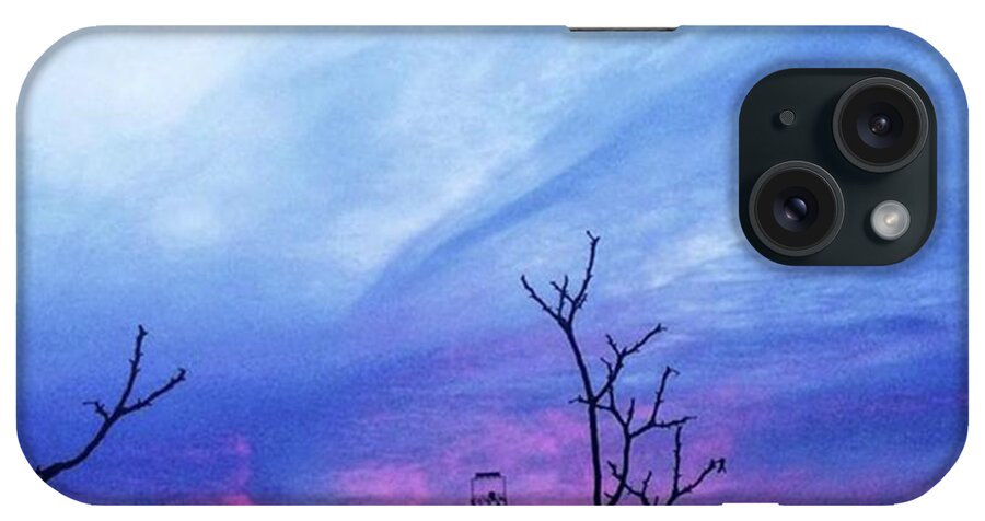 Windowview iPhone Case featuring the photograph #sky #clouds #colors #blue #navy by Anastasiia Iatsyna