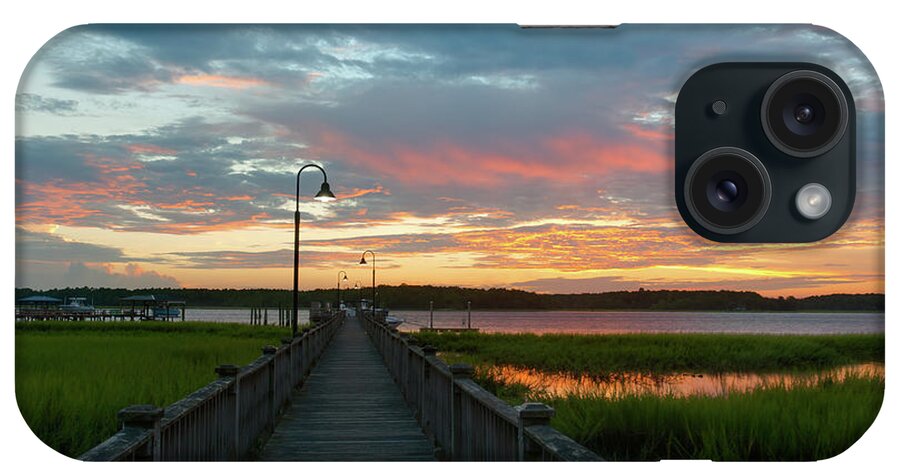 Sunset iPhone Case featuring the photograph Sky Glow over the Wando River by Dale Powell