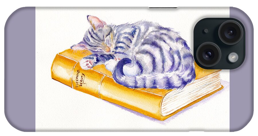 Cats iPhone Case featuring the painting Tabby Kitten - Sleeping Beauty by Debra Hall