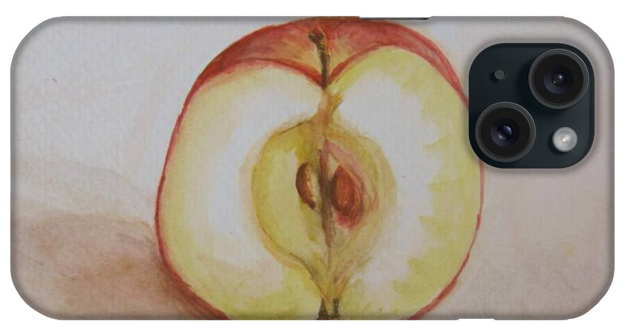 Apple iPhone Case featuring the painting Sliced Apple by Laurie Morgan