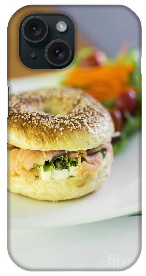 Bagel iPhone Case featuring the photograph Smoked Salmon And Cream Cheese Bagel by JM Travel Photography