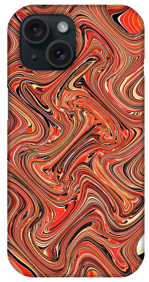 Smoky Red Sun Abstract iPhone Case featuring the digital art Smoky Red Sun Abstract by Tom Janca