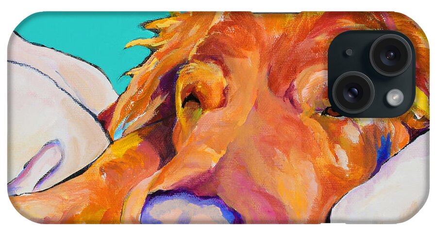 Dog Poortraits iPhone Case featuring the painting Snoozer King by Pat Saunders-White