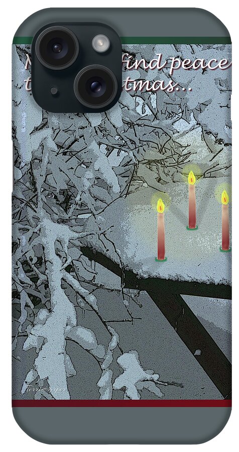 Christmas iPhone Case featuring the photograph Snow and Candlelight by Terri Harper