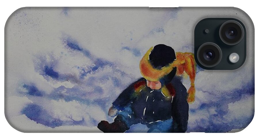 Winter iPhone Case featuring the painting Snow Angel by Ruth Kamenev