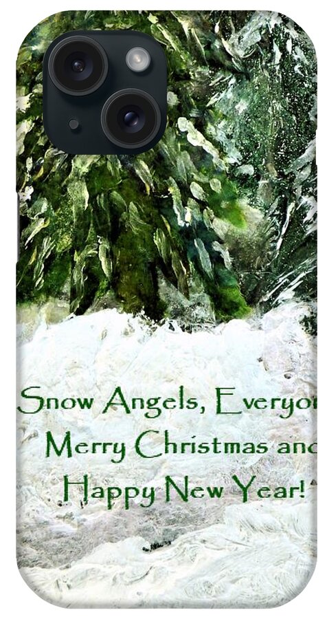 Christmas iPhone Case featuring the mixed media Snow Angels Everyone by Sharon Williams Eng