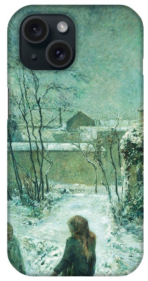 Snow iPhone Case featuring the painting Snow, Carcel Road, 1883 by Paul Gauguin