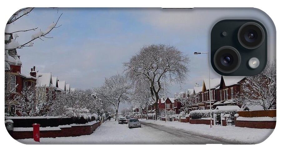 Snow Scene iPhone Case featuring the photograph Snow Down Our Road by Joan-Violet Stretch