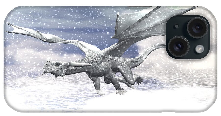 Dragon iPhone Case featuring the digital art Snow Dragon by Michele Wilson