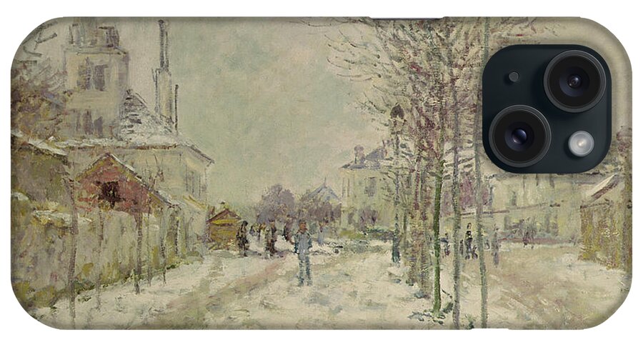 Snow Effect iPhone Case featuring the painting Snow Effect by Monet by Claude Monet