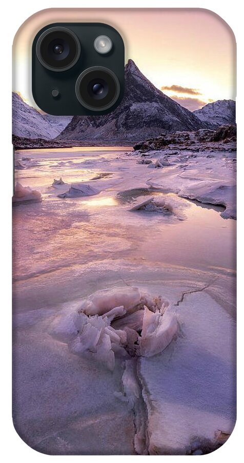 Lofoten iPhone Case featuring the photograph Snow incredible mountain views by Andy Bucaille