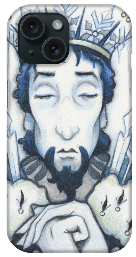 Atc iPhone Case featuring the drawing Snow King Slumbers by Amy S Turner