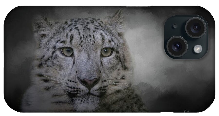 Snow Leopard iPhone Case featuring the photograph Snow Leopard by Eva Lechner
