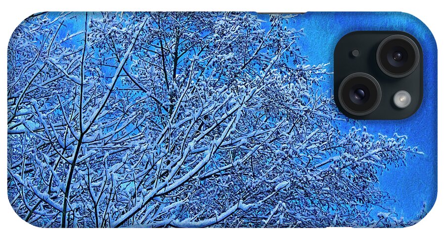 Snow On Branches Photo Art iPhone Case featuring the photograph Snow on Branches Photo Art by Sharon Talson