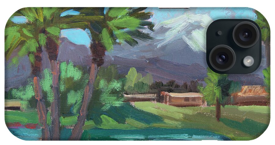 Coachella Valley iPhone Case featuring the painting Snow on Mt. San Jacinto by Diane McClary
