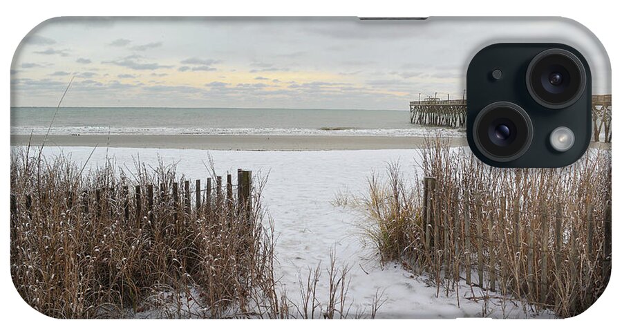 Beach iPhone Case featuring the photograph Snow On The Beach 7 by Kathy Baccari
