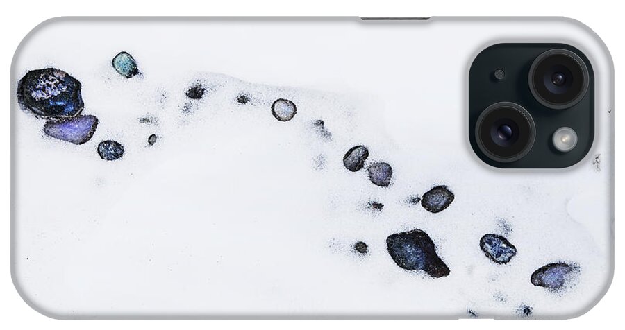 Theresa Tahara iPhone Case featuring the photograph Snow Pebbles Right by Theresa Tahara