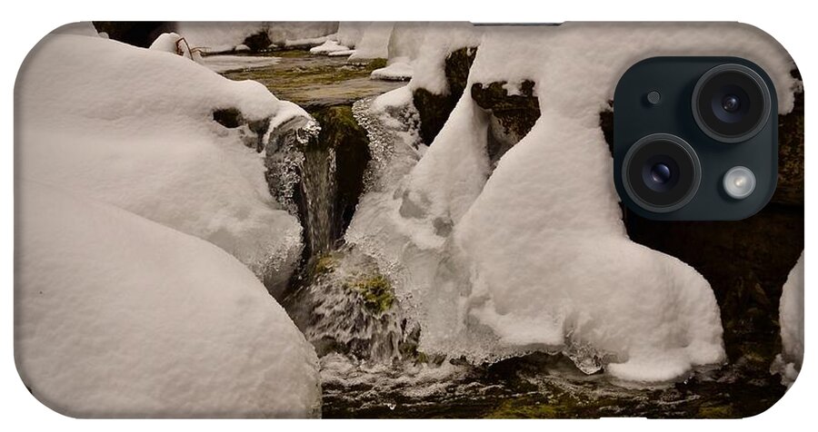 #snow iPhone Case featuring the photograph Snowcone Stream by Cornelia DeDona