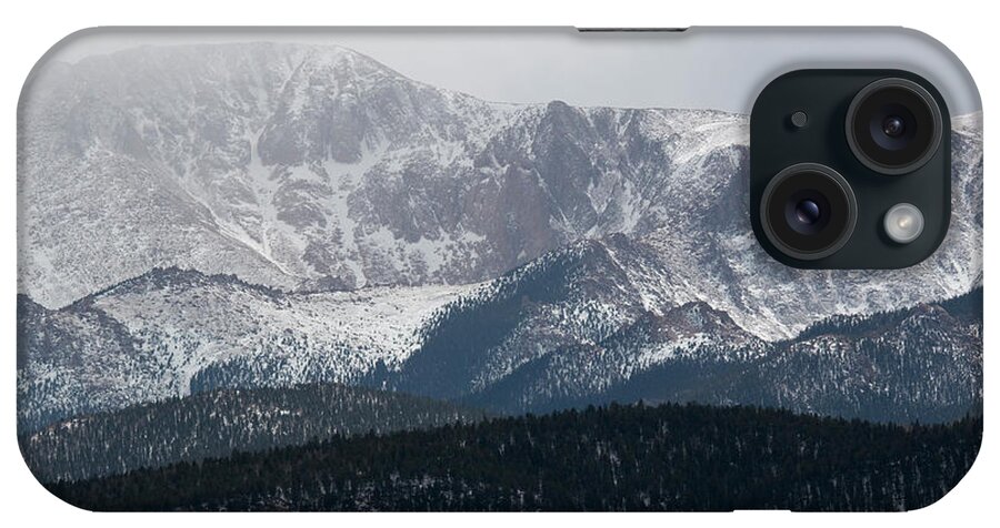 14er iPhone Case featuring the photograph Snowstorm on Pikes Peak by Steven Krull