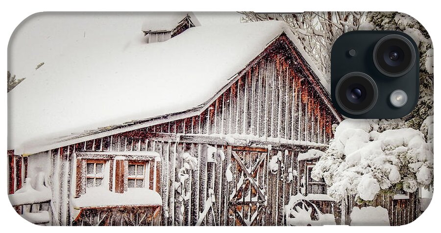 Antiques iPhone Case featuring the photograph Snowy Country Barn by Dawn Key