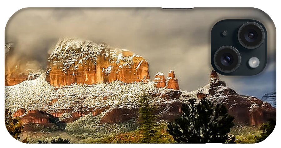 Sedona iPhone Case featuring the photograph Snowy Day in Sedona by Terry Ann Morris
