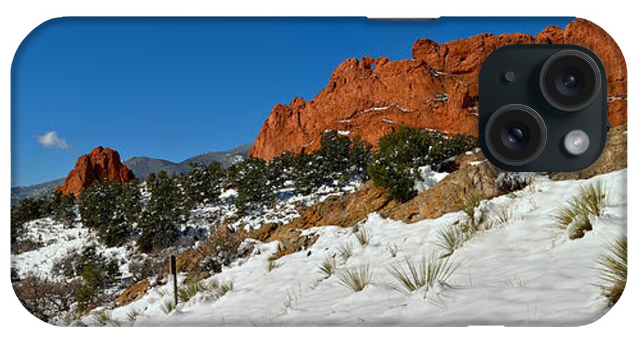 Garden Of The Cogs iPhone Case featuring the photograph Snowy Fields At Garden Of The Gods by Adam Jewell
