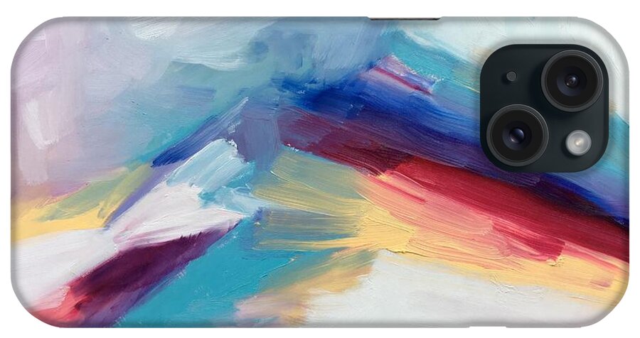 Colorful Abstract iPhone Case featuring the painting Snowy Mountain by Suzanne Giuriati Cerny