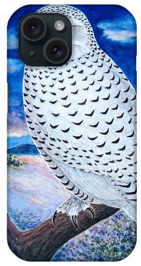 Snowy Owl iPhone Case featuring the painting Snowy Owl by Judith Monette