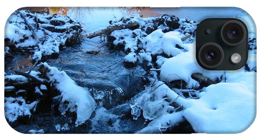 Snow iPhone Case featuring the photograph Snowy Reflections by Angela Murray