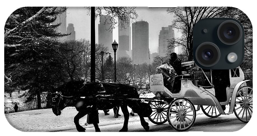 Horse And Buggy iPhone Case featuring the photograph Snowy Ride by Dennis Richardson