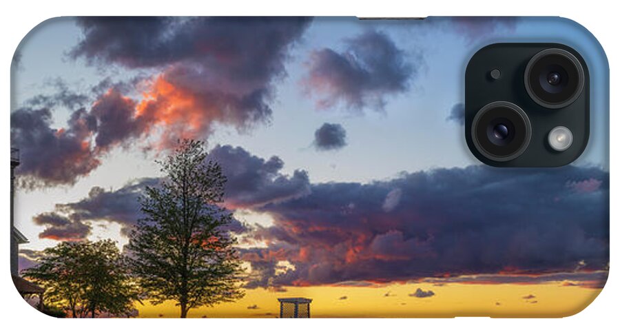 Sodus Bay Lighthouse iPhone Case featuring the photograph Sodus Bay Lighthouse At Sunset by Mark Papke