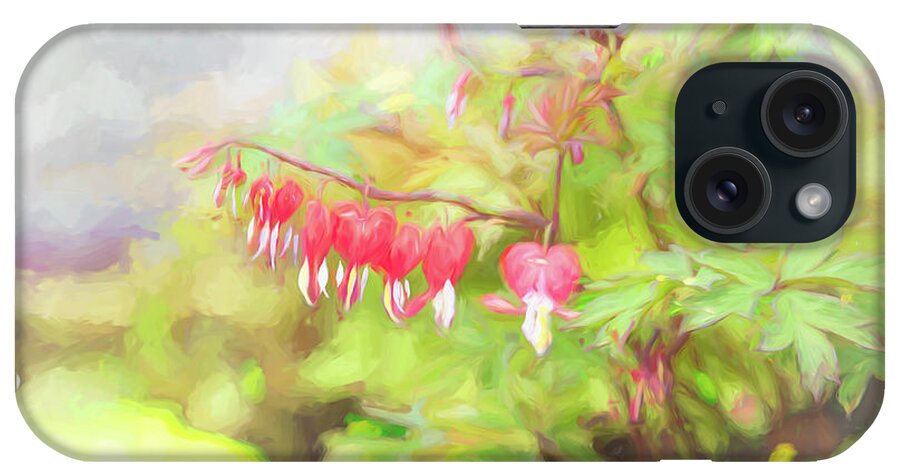 Flower Impressions iPhone Case featuring the photograph Soft Bleeding Hearts by Natalie Rotman Cote